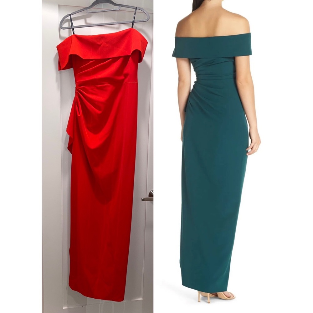 Vince Camuto Red off shoulder ruffle cocktail dress